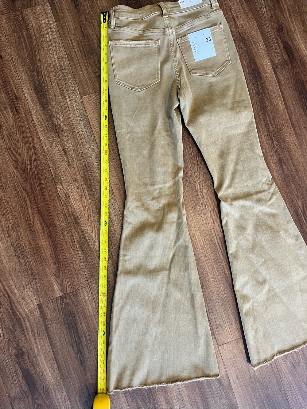 Bella High-Rise Tan Flare Jeans - Picture 6 of 8